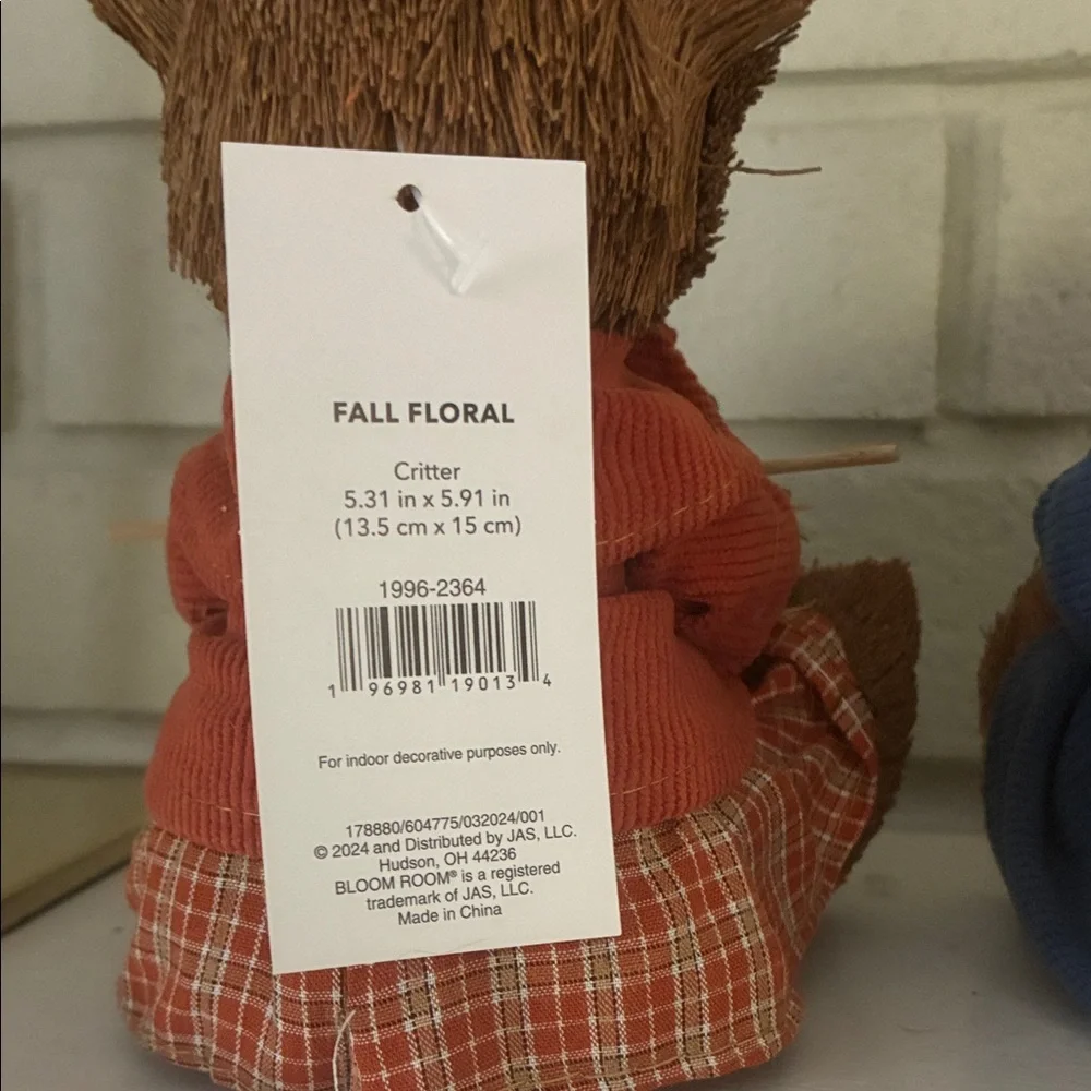 Holiday Fox Figurines with Green and Red Accents